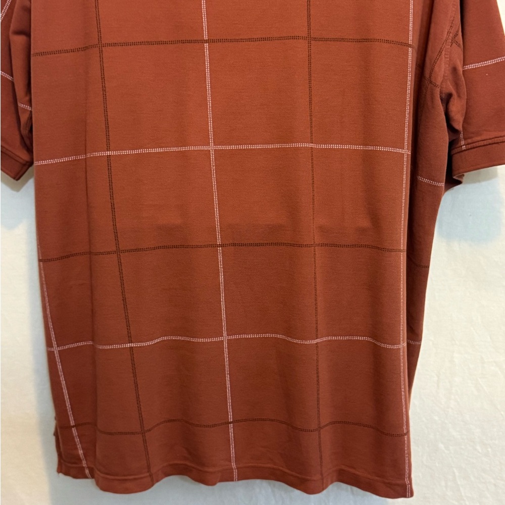 E-2 Men’s Austin Clothing Company Brown & Cream Short Sleeve Polo Shirt - Picture 10 of 15